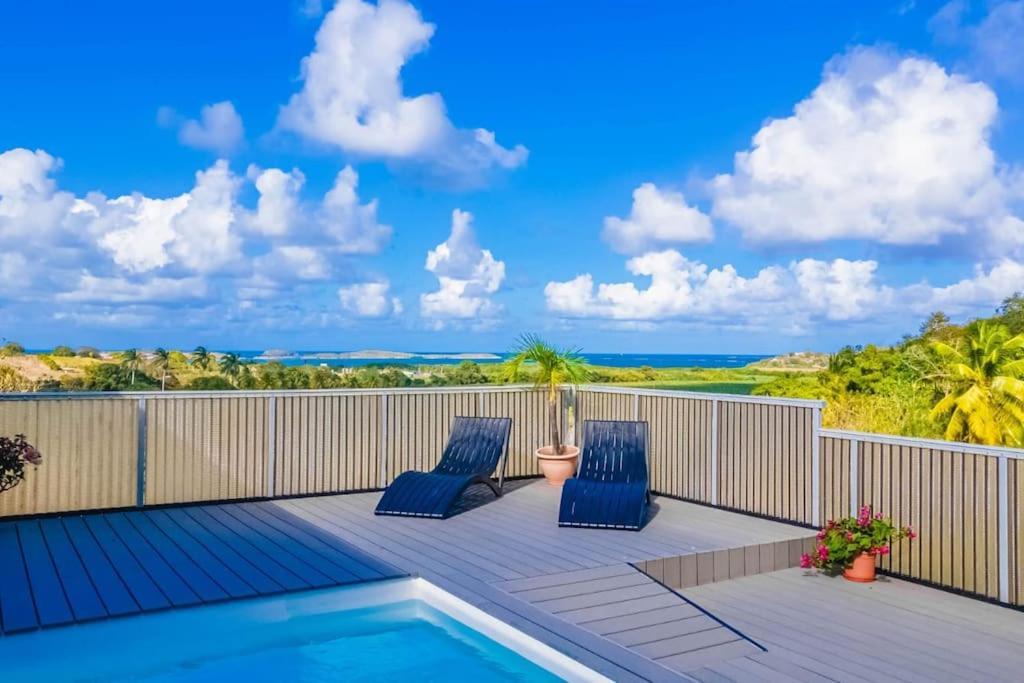 Magnifique Villa Piscine, Vue Mer, 8 Km Plages Le François Esterno foto